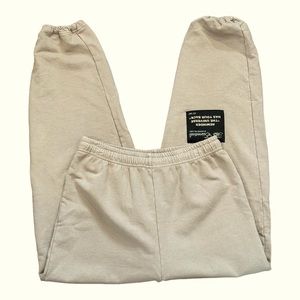 Mayfair Womens Sz L/XL The Label Essentials Sweatpants Tan Pull On Drawstring